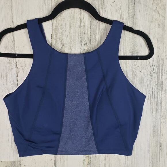 NWT Iris & Ink Two-Tone Blue Athletic Sports Bra Women's Size Medium - Picture 1 of 9